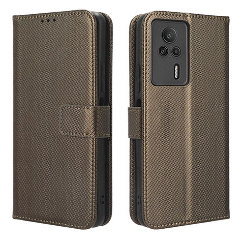 Funda de Cuero Cartera con Soporte Carcasa BY1 para Xiaomi Redmi K60E 5G Marron