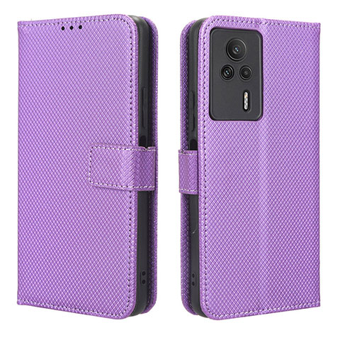 Funda de Cuero Cartera con Soporte Carcasa BY1 para Xiaomi Redmi K60E 5G Morado