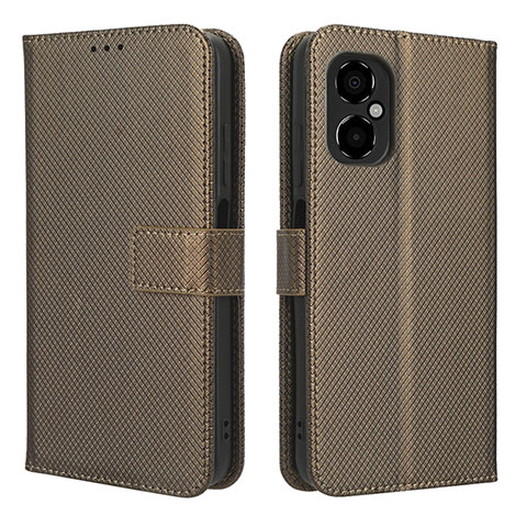 Funda de Cuero Cartera con Soporte Carcasa BY1 para Xiaomi Redmi Note 12R Pro 5G Marron