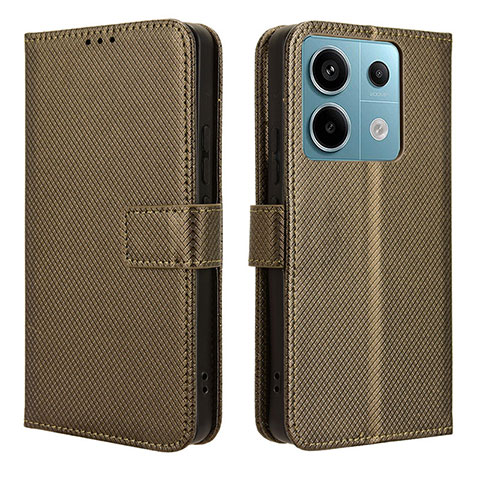 Funda de Cuero Cartera con Soporte Carcasa BY1 para Xiaomi Redmi Note 13 Pro 5G Marron