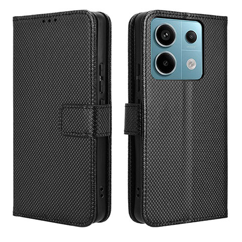 Funda de Cuero Cartera con Soporte Carcasa BY1 para Xiaomi Redmi Note 13 Pro 5G Negro