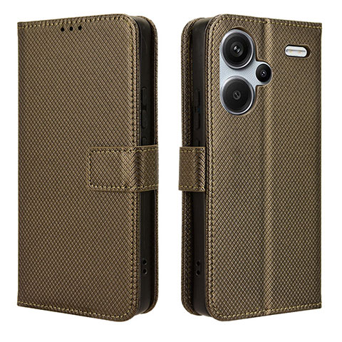 Funda de Cuero Cartera con Soporte Carcasa BY1 para Xiaomi Redmi Note 13 Pro+ Plus 5G Marron