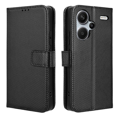 Funda de Cuero Cartera con Soporte Carcasa BY1 para Xiaomi Redmi Note 13 Pro+ Plus 5G Negro