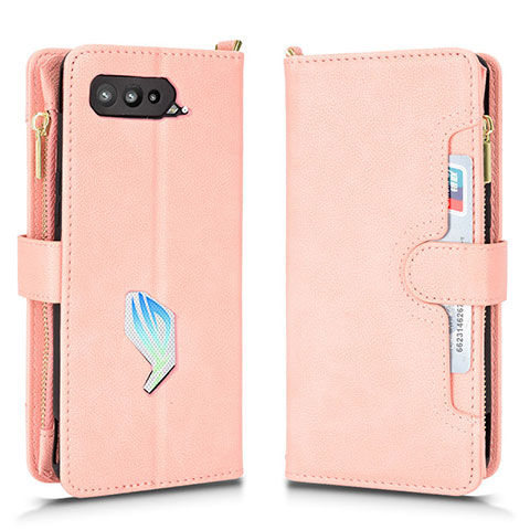 Funda de Cuero Cartera con Soporte Carcasa BY2 para Asus ROG Phone 5 Pro Oro Rosa