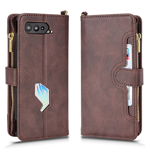 Funda de Cuero Cartera con Soporte Carcasa BY2 para Asus ROG Phone 5 Ultimate Marron