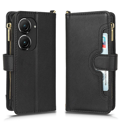 Funda de Cuero Cartera con Soporte Carcasa BY2 para Asus ZenFone 10 Negro