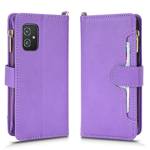 Funda de Cuero Cartera con Soporte Carcasa BY2 para Asus ZenFone 8 Mini Morado