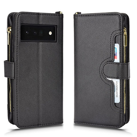 Funda de Cuero Cartera con Soporte Carcasa BY2 para Google Pixel 6 Pro 5G Negro