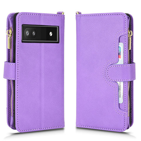 Funda de Cuero Cartera con Soporte Carcasa BY2 para Google Pixel 6a 5G Morado