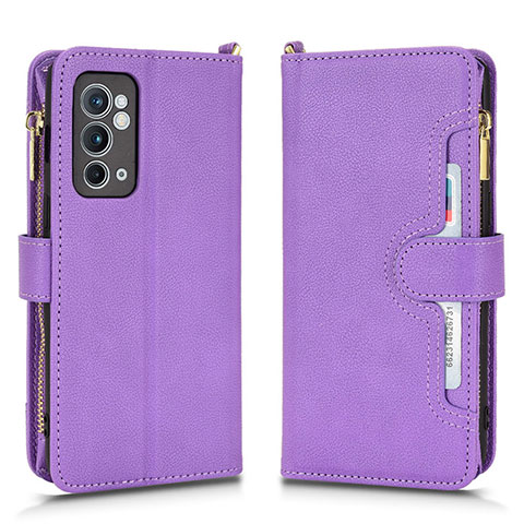 Funda de Cuero Cartera con Soporte Carcasa BY2 para OnePlus 9R 5G Morado