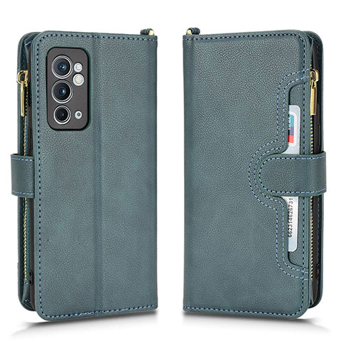 Funda de Cuero Cartera con Soporte Carcasa BY2 para OnePlus 9R 5G Verde