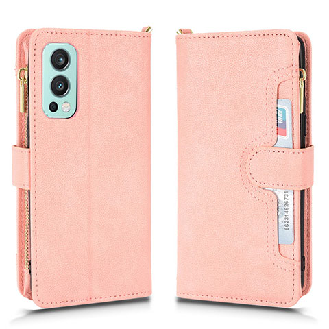 Funda de Cuero Cartera con Soporte Carcasa BY2 para OnePlus Nord 2 5G Oro Rosa