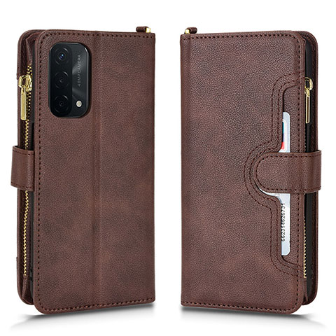 Funda de Cuero Cartera con Soporte Carcasa BY2 para Oppo A93 5G Marron