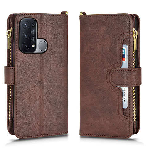 Funda de Cuero Cartera con Soporte Carcasa BY2 para Oppo Reno5 A Marron