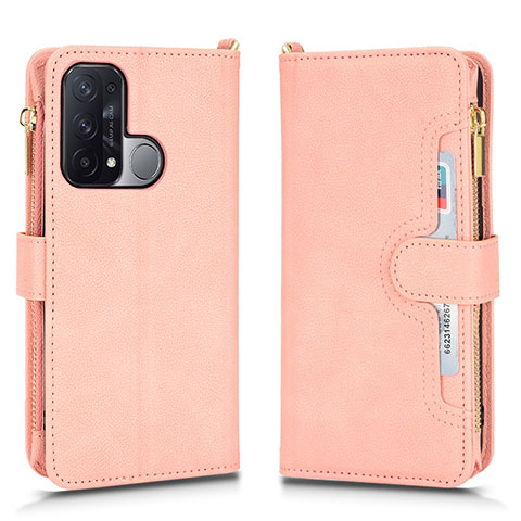 Funda de Cuero Cartera con Soporte Carcasa BY2 para Oppo Reno5 A Oro Rosa