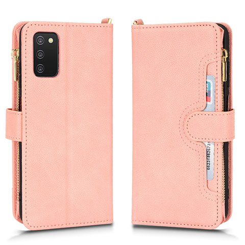 Funda de Cuero Cartera con Soporte Carcasa BY2 para Samsung Galaxy A02s Oro Rosa