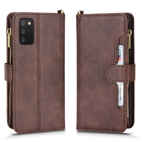 Funda de Cuero Cartera con Soporte Carcasa BY2 para Samsung Galaxy A03s Marron