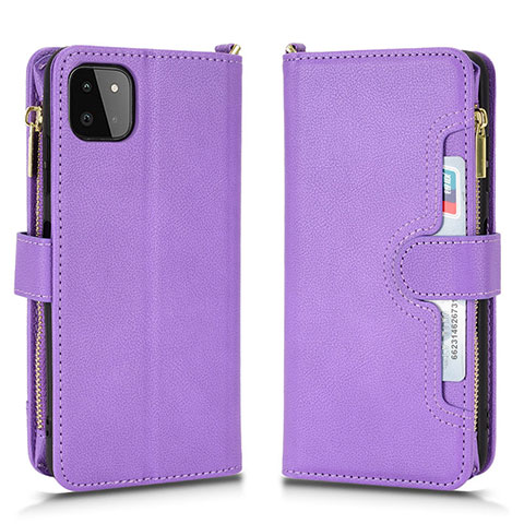 Funda de Cuero Cartera con Soporte Carcasa BY2 para Samsung Galaxy A22 5G Morado