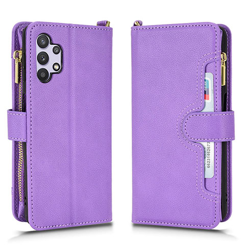 Funda de Cuero Cartera con Soporte Carcasa BY2 para Samsung Galaxy A32 4G Morado