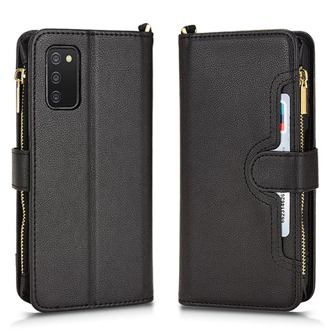 Funda de Cuero Cartera con Soporte Carcasa BY2 para Samsung Galaxy F02S SM-E025F Negro