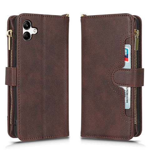 Funda de Cuero Cartera con Soporte Carcasa BY2 para Samsung Galaxy M04 Marron