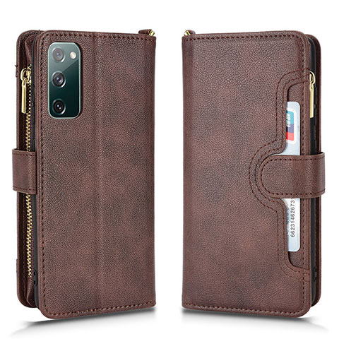 Funda de Cuero Cartera con Soporte Carcasa BY2 para Samsung Galaxy S20 FE 4G Marron