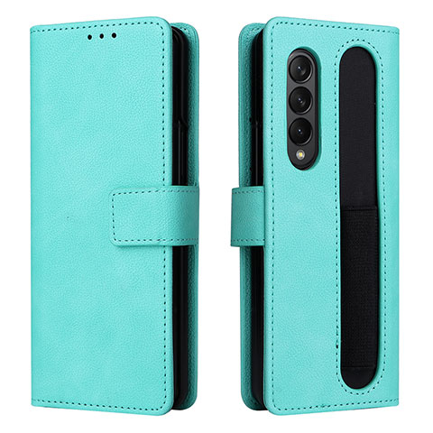 Funda de Cuero Cartera con Soporte Carcasa BY2 para Samsung Galaxy Z Fold3 5G Cian