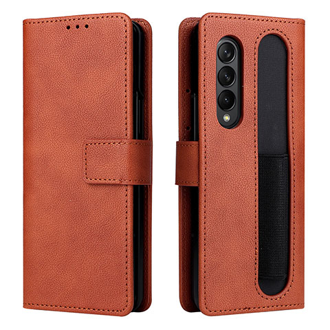 Funda de Cuero Cartera con Soporte Carcasa BY2 para Samsung Galaxy Z Fold3 5G Marron