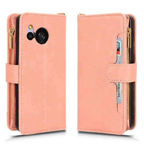 Funda de Cuero Cartera con Soporte Carcasa BY2 para Sharp Aquos Sense8 Oro Rosa