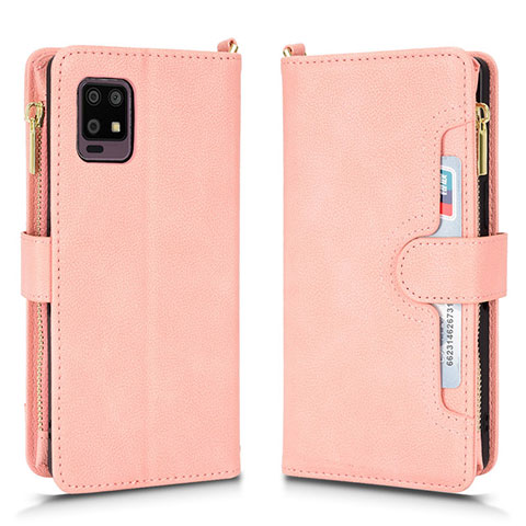 Funda de Cuero Cartera con Soporte Carcasa BY2 para Sharp Aquos Zero6 Oro Rosa