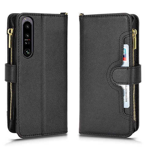 Funda de Cuero Cartera con Soporte Carcasa BY2 para Sony Xperia 1 IV Negro