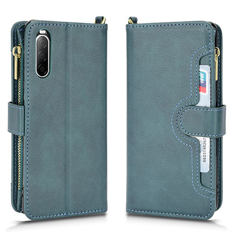 Funda de Cuero Cartera con Soporte Carcasa BY2 para Sony Xperia 10 II Verde