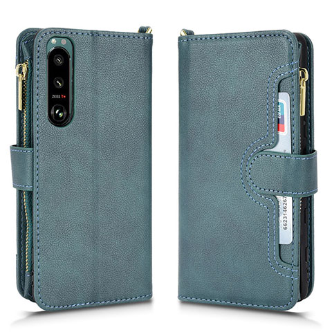 Funda de Cuero Cartera con Soporte Carcasa BY2 para Sony Xperia 5 III SO-53B Verde