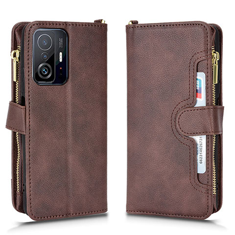 Funda de Cuero Cartera con Soporte Carcasa BY2 para Xiaomi Mi 11T 5G Marron