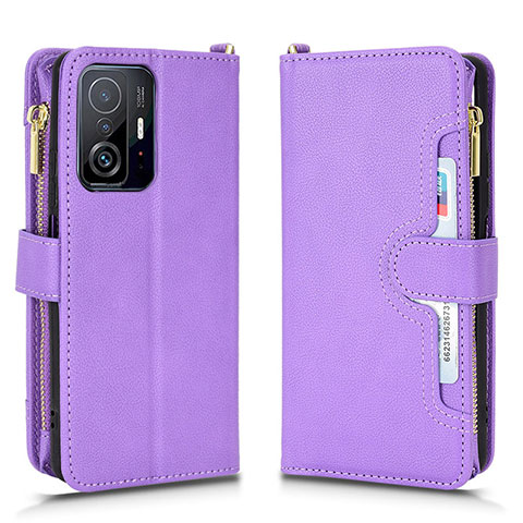 Funda de Cuero Cartera con Soporte Carcasa BY2 para Xiaomi Mi 11T 5G Morado