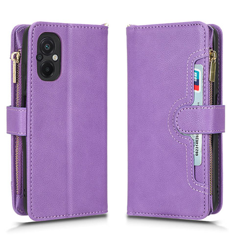 Funda de Cuero Cartera con Soporte Carcasa BY2 para Xiaomi Poco M5 4G Morado