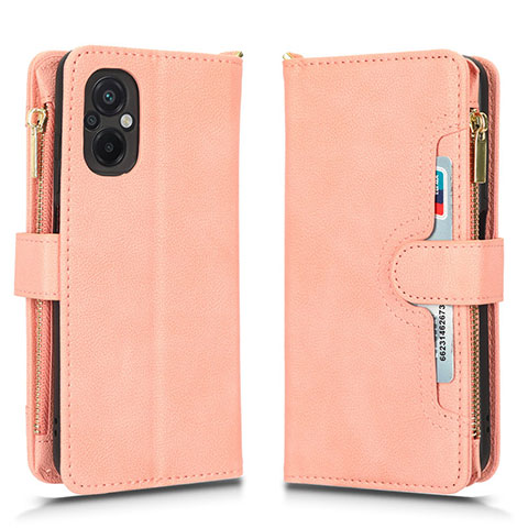 Funda de Cuero Cartera con Soporte Carcasa BY2 para Xiaomi Poco M5 4G Oro Rosa