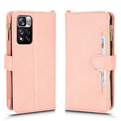 Funda de Cuero Cartera con Soporte Carcasa BY2 para Xiaomi Poco X4 NFC Oro Rosa