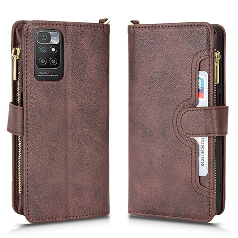 Funda de Cuero Cartera con Soporte Carcasa BY2 para Xiaomi Redmi 10 (2022) Marron