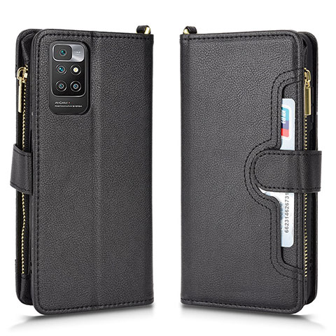 Funda de Cuero Cartera con Soporte Carcasa BY2 para Xiaomi Redmi 10 4G Negro