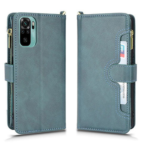 Funda de Cuero Cartera con Soporte Carcasa BY2 para Xiaomi Redmi Note 10 4G Verde