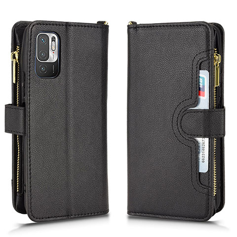 Funda de Cuero Cartera con Soporte Carcasa BY2 para Xiaomi Redmi Note 10 JE 5G Negro