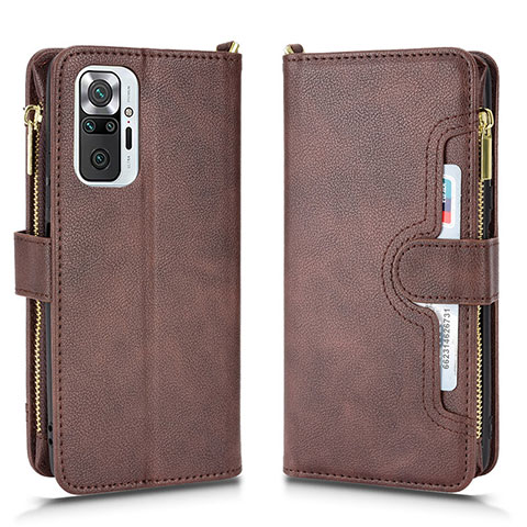 Funda de Cuero Cartera con Soporte Carcasa BY2 para Xiaomi Redmi Note 10 Pro 4G Marron