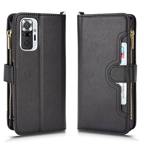 Funda de Cuero Cartera con Soporte Carcasa BY2 para Xiaomi Redmi Note 10 Pro 4G Negro