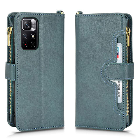 Funda de Cuero Cartera con Soporte Carcasa BY2 para Xiaomi Redmi Note 11 5G Verde