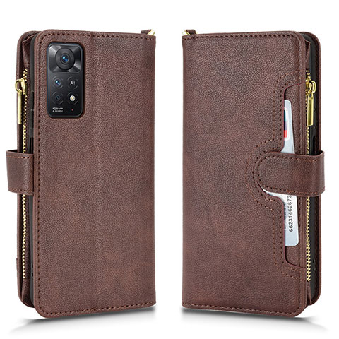 Funda de Cuero Cartera con Soporte Carcasa BY2 para Xiaomi Redmi Note 11 Pro 4G Marron