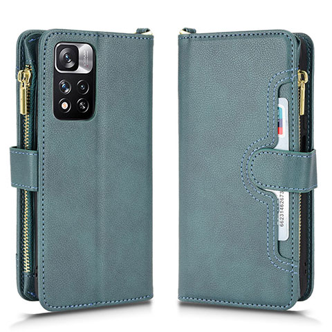 Funda de Cuero Cartera con Soporte Carcasa BY2 para Xiaomi Redmi Note 11 Pro+ Plus 5G Verde