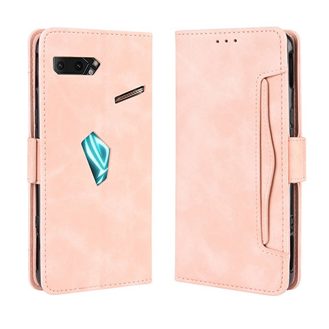 Funda de Cuero Cartera con Soporte Carcasa BY3 para Asus ROG Phone II ZS660KL Rosa