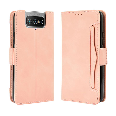 Funda de Cuero Cartera con Soporte Carcasa BY3 para Asus Zenfone 7 ZS670KS Rosa