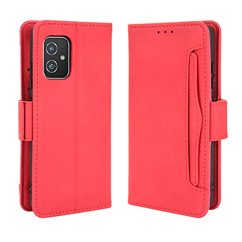 Funda de Cuero Cartera con Soporte Carcasa BY3 para Asus ZenFone 8 Mini Rojo